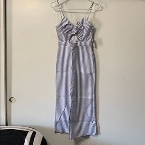 Pinstriped cut out jumpsuit